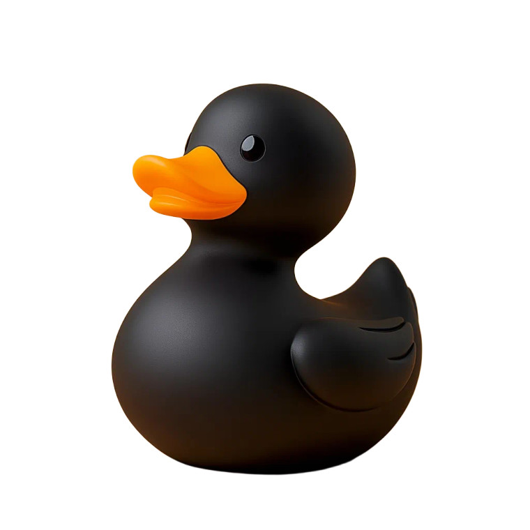 Black Rubber Duck V2 Vinyl Car Decal Sticker – Waterproof & UV-Resistant 8"