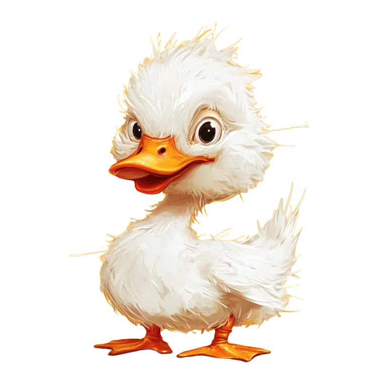 Ugly Duckling Illustration Vinyl Car Decal Sticker – Waterproof & UV-Resistant 8"