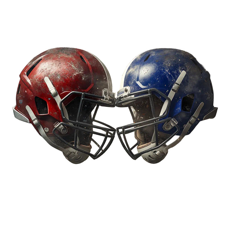 Colliding Football Helmets Vinyl Car Decal Sticker – Waterproof & UV-Resistant 8"