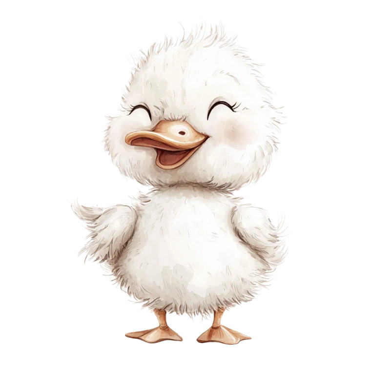 Happy Fuzzy Duck Vinyl Car Decal Sticker – Waterproof & UV-Resistant 8"