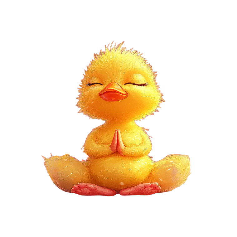 Meditating Cartoon Ducky Vinyl Car Decal Sticker – Waterproof & UV-Resistant 8"
