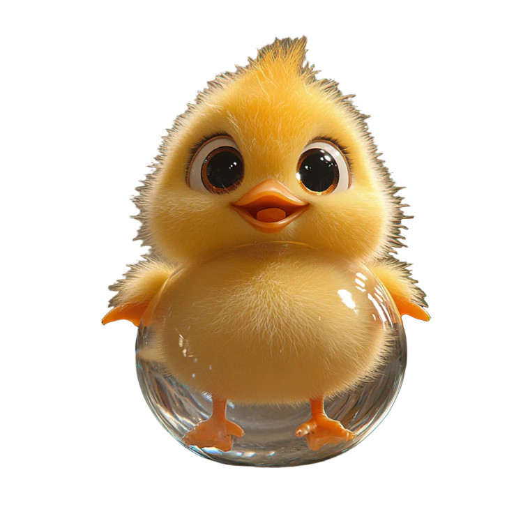 Fluffy Yellow Duckling V2 Vinyl Car Decal Sticker – Waterproof & UV-Resistant 8"