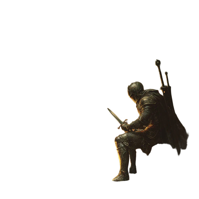 Knight At Bonfire Vinyl Car Decal Sticker – Waterproof & UV-Resistant 8"