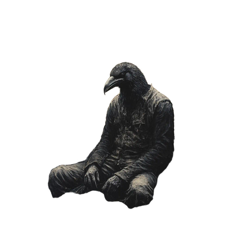 Raven-Headed Man Vinyl Car Decal Sticker – Waterproof & UV-Resistant 8"