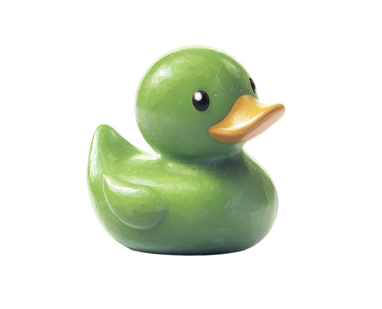 Green Rubber Duck V2 Vinyl Car Decal Sticker – Waterproof & UV-Resistant 8"