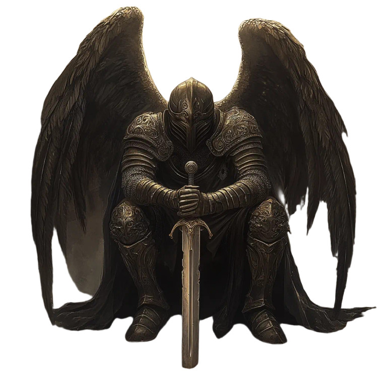 Winged Knight V4 Vinyl Car Decal Sticker – Waterproof & UV-Resistant 8"