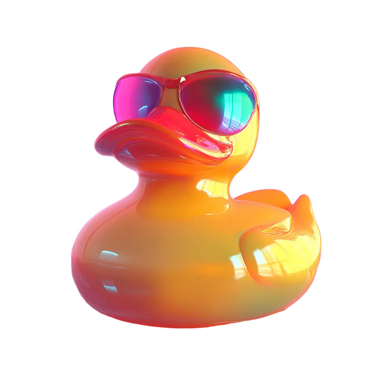 Futurist Rubber Duck Vinyl Car Decal Sticker – Waterproof & UV-Resistant 8"