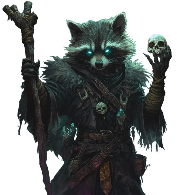 Voodoo Raccoon Wizard Vinyl Car Decal Sticker – Waterproof & UV-Resistant 8"