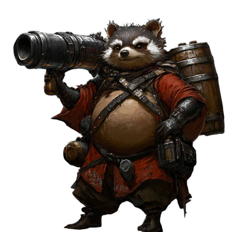 Tanuki Cannoneer Vinyl Car Decal Sticker – Waterproof & UV-Resistant 8"