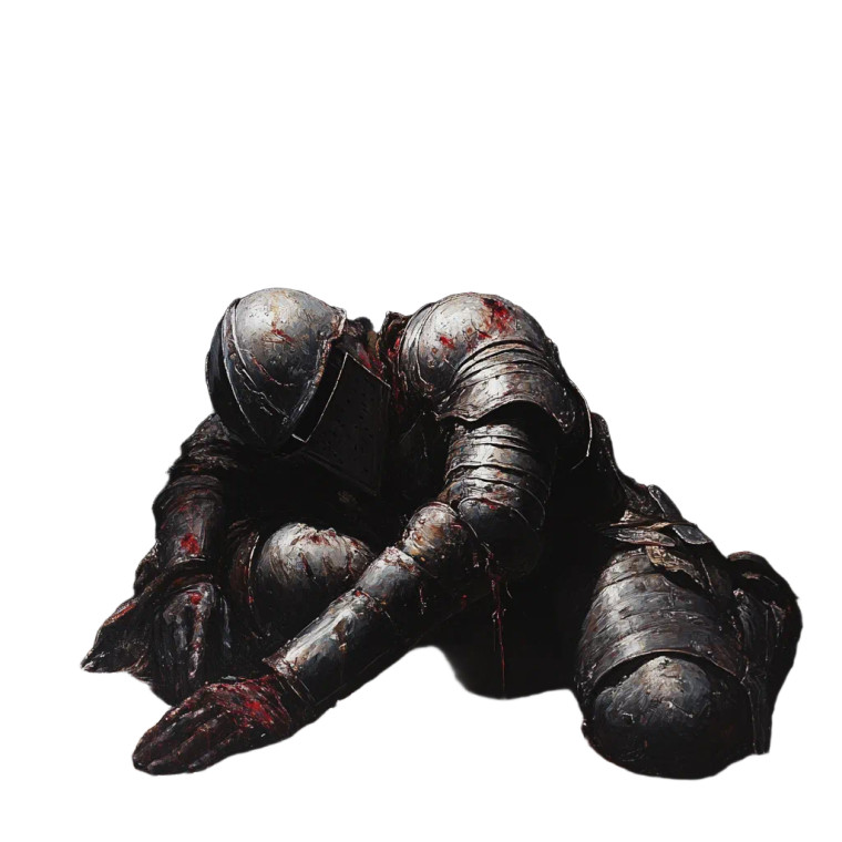 Dying Knight V2 Vinyl Car Decal Sticker – Waterproof & UV-Resistant 8"