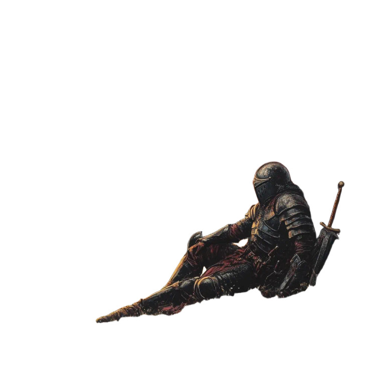 Resting Knight Sunset Vinyl Car Decal Sticker – Waterproof & UV-Resistant 8"