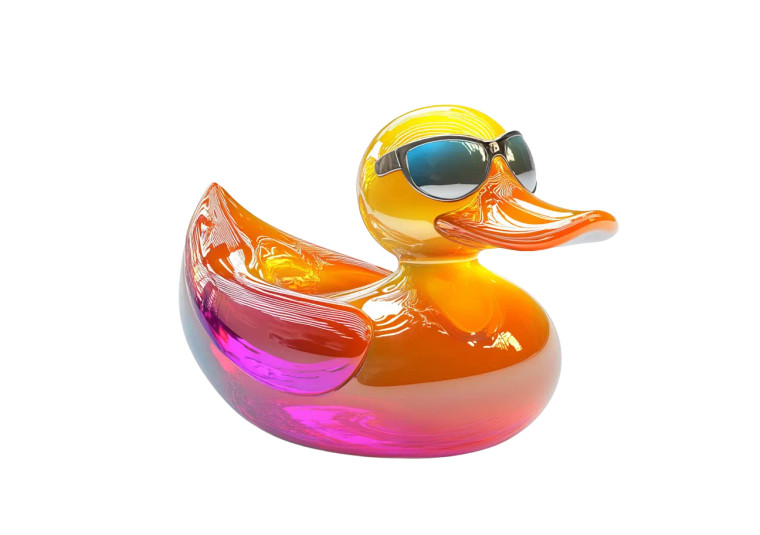 Cool Duck Sculpture Vinyl Car Decal Sticker – Waterproof & UV-Resistant 8"