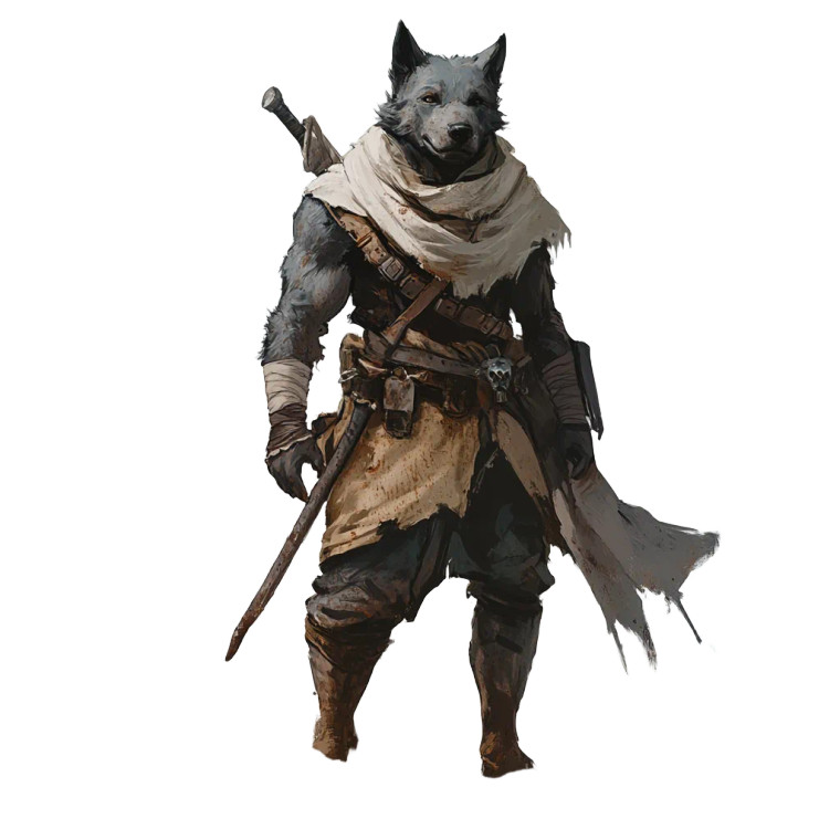 Dnd Dog-Humanoid Vinyl Car Decal Sticker – Waterproof & UV-Resistant 8"