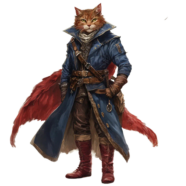 Red Tabaxi Adventurer Vinyl Car Decal Sticker – Waterproof & UV-Resistant 8"