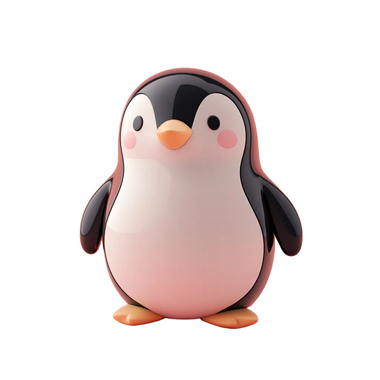 Cute Ceramic Penguin Vinyl Car Decal Sticker – Waterproof & UV-Resistant 8"