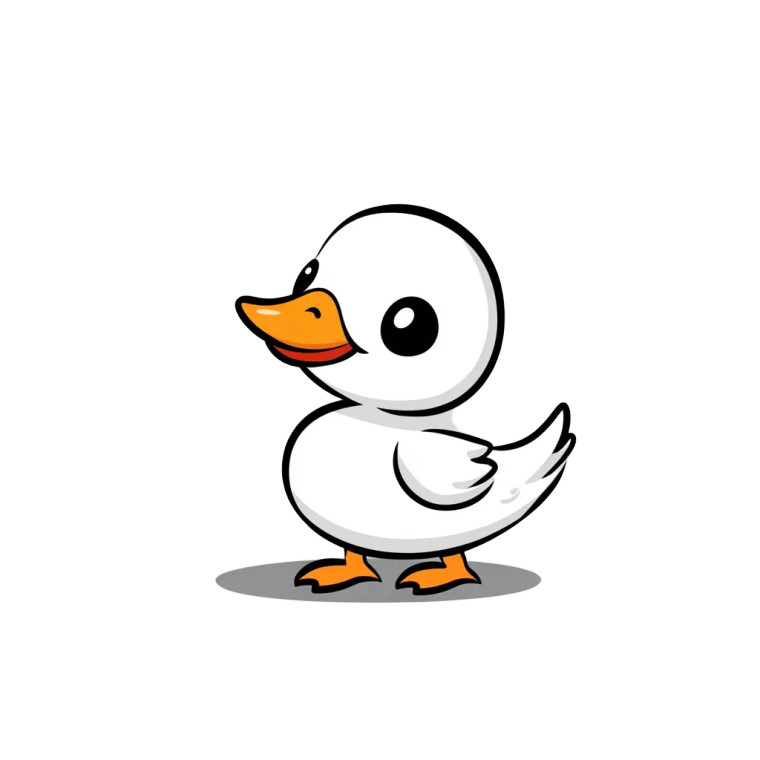 Smiling Duck Doodle Vinyl Car Decal Sticker – Waterproof & UV-Resistant 8"