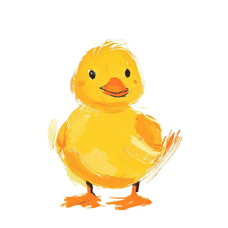 Yellow Duck Illustration Vinyl Car Decal Sticker – Waterproof & UV-Resistant 8"