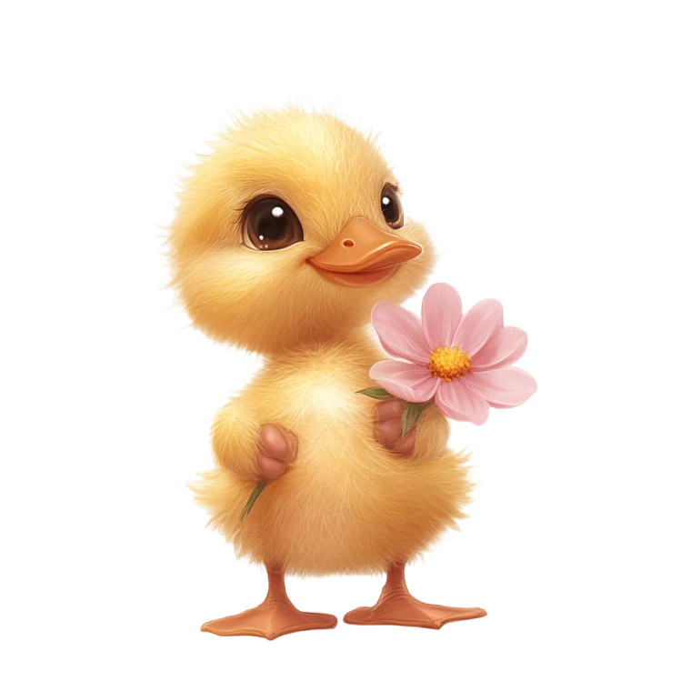 Baby Duck Flower Vinyl Car Decal Sticker – Waterproof & UV-Resistant 8"
