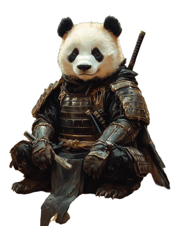 Samurai Panda V5 Vinyl Car Decal Sticker – Waterproof & UV-Resistant 8"