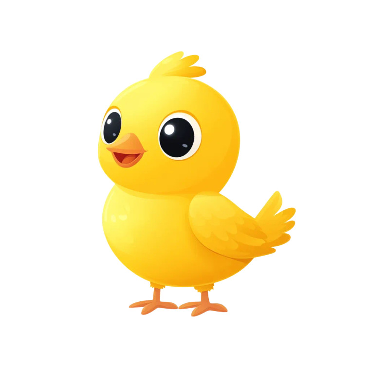 Cute Vector Chick Vinyl Car Decal Sticker – Waterproof & UV-Resistant 8"