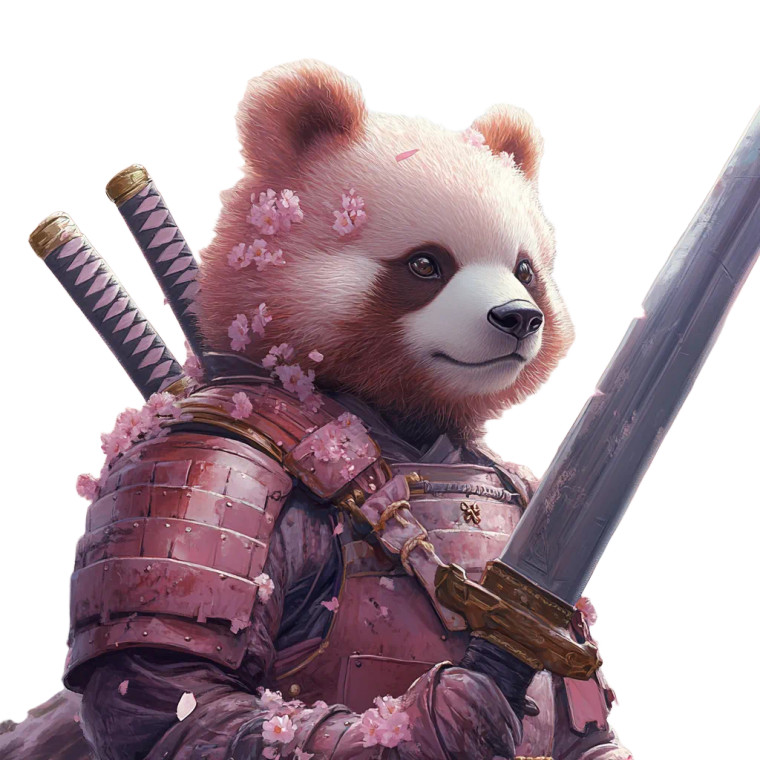 Panda Samurai V3 Vinyl Car Decal Sticker – Waterproof & UV-Resistant 8"