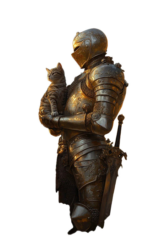 Knight With Cat V22 Vinyl Car Decal Sticker – Waterproof & UV-Resistant 8"