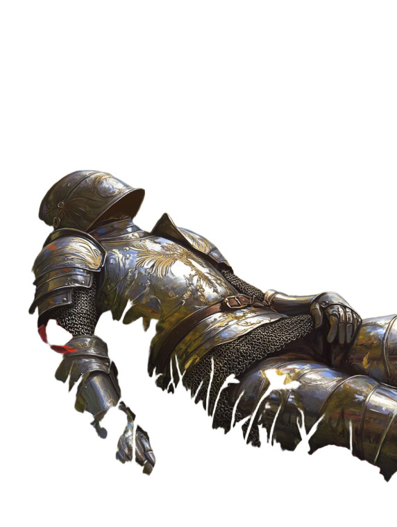 Majestic Knight Resting Vinyl Car Decal Sticker – Waterproof & UV-Resistant 8"