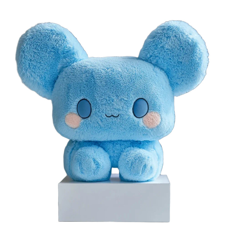 Blue Plush Toy Vinyl Car Decal Sticker – Waterproof & UV-Resistant 8"