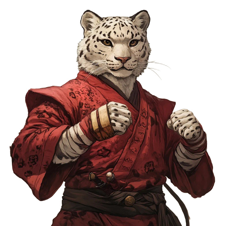 Snow Leopard Tabaxi V2 Vinyl Car Decal Sticker – Waterproof & UV-Resistant 8"