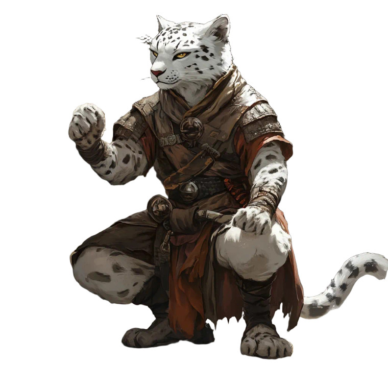 Snow Leopard Tabaxi Vinyl Car Decal Sticker – Waterproof & UV-Resistant 8"