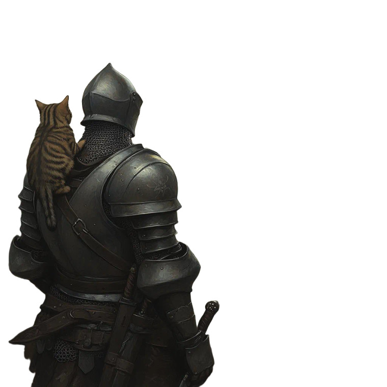 Knight With Cat V31 Vinyl Car Decal Sticker – Waterproof & UV-Resistant 8"