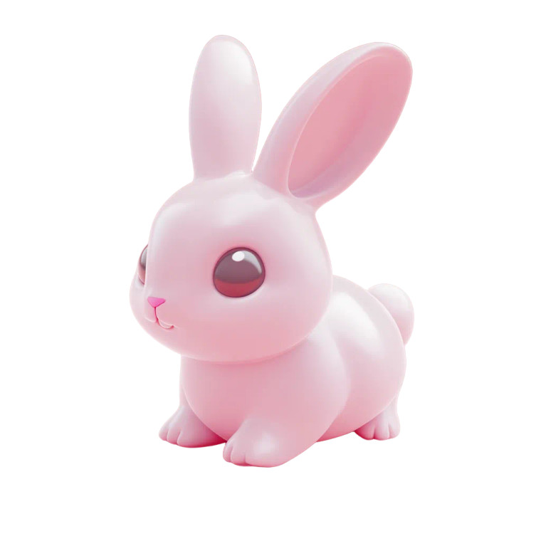 Cute Clay Rabbit Vinyl Car Decal Sticker – Waterproof & UV-Resistant 8"