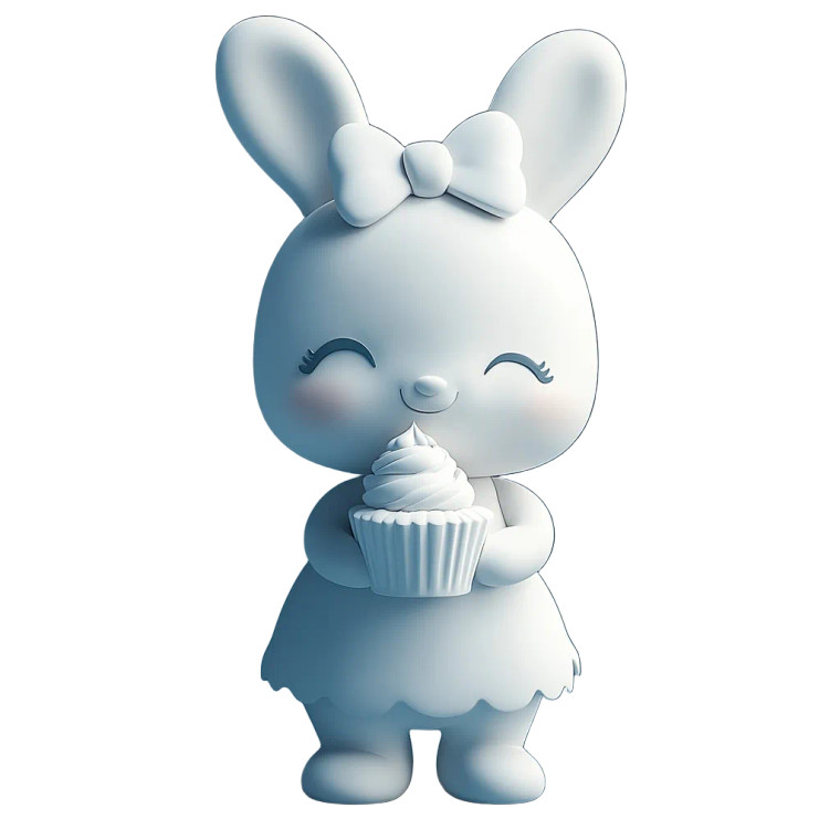 Cheerful Rabbit Sculpture Vinyl Car Decal Sticker – Waterproof & UV-Resistant 8"