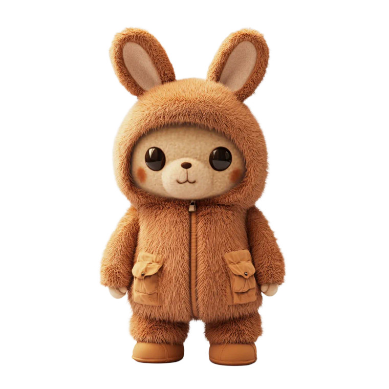 Cute Plush Toy Vinyl Car Decal Sticker – Waterproof & UV-Resistant 8"