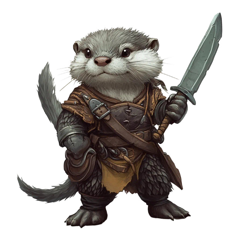 Otter Folk Barbarian Vinyl Car Decal Sticker – Waterproof & UV-Resistant 8"