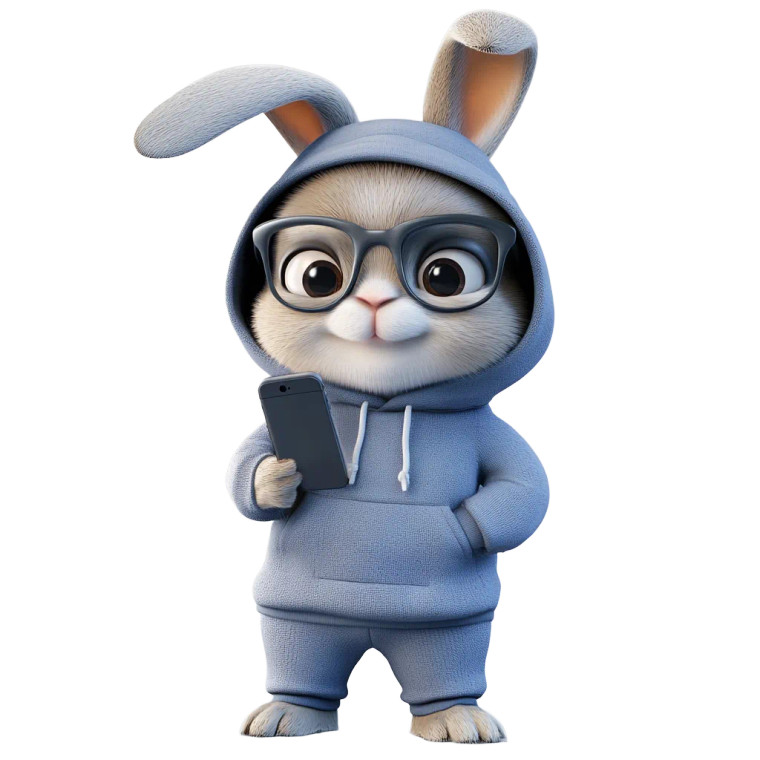 Rabbit In Hoodie Vinyl Car Decal Sticker – Waterproof & UV-Resistant 8"