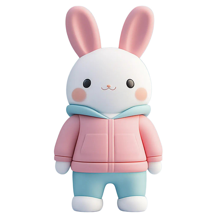 Stylish Bunny Figurine Vinyl Car Decal Sticker – Waterproof & UV-Resistant 8"