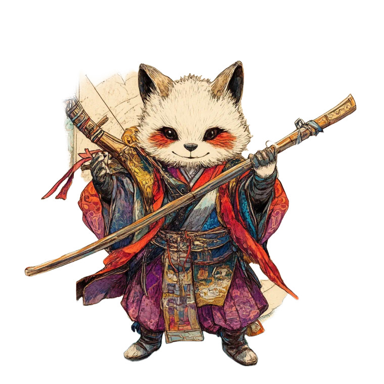 Tanuki Bard Character Vinyl Car Decal Sticker – Waterproof & UV-Resistant 8"