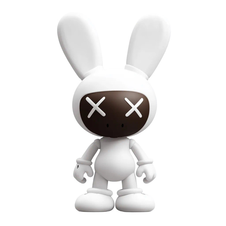 White Rabbit Toy Vinyl Car Decal Sticker – Waterproof & UV-Resistant 8"