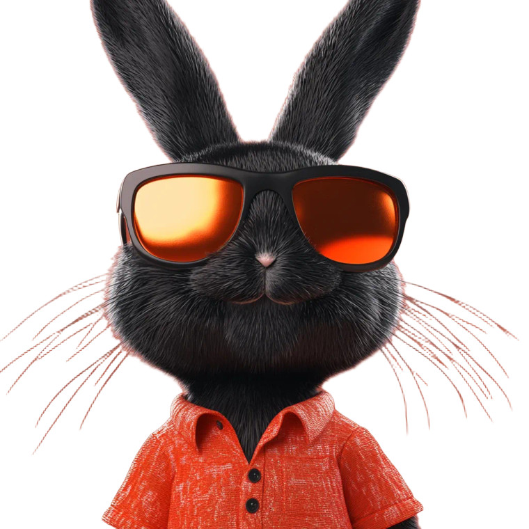 Cool Party Bunny Vinyl Car Decal Sticker – Waterproof & UV-Resistant 8"