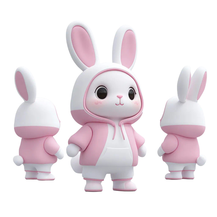 Moon Rabbit Toy Vinyl Car Decal Sticker – Waterproof & UV-Resistant 8"