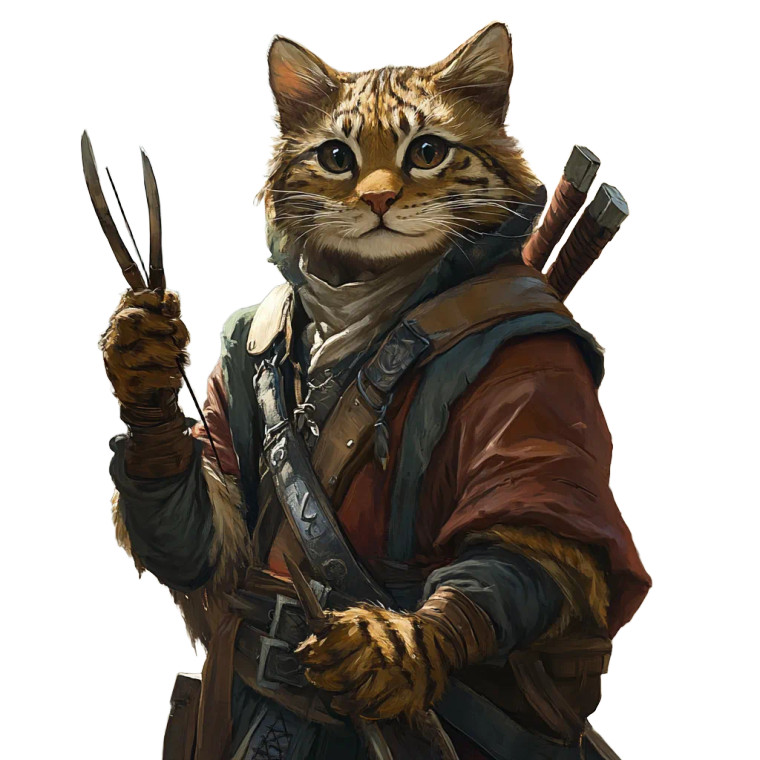 Spotted Tabaxi Druid Vinyl Car Decal Sticker – Waterproof & UV-Resistant 8"