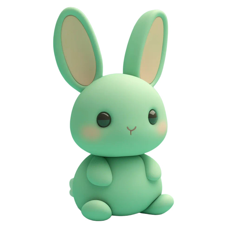 Green 3D Rabbit Vinyl Car Decal Sticker – Waterproof & UV-Resistant 8"