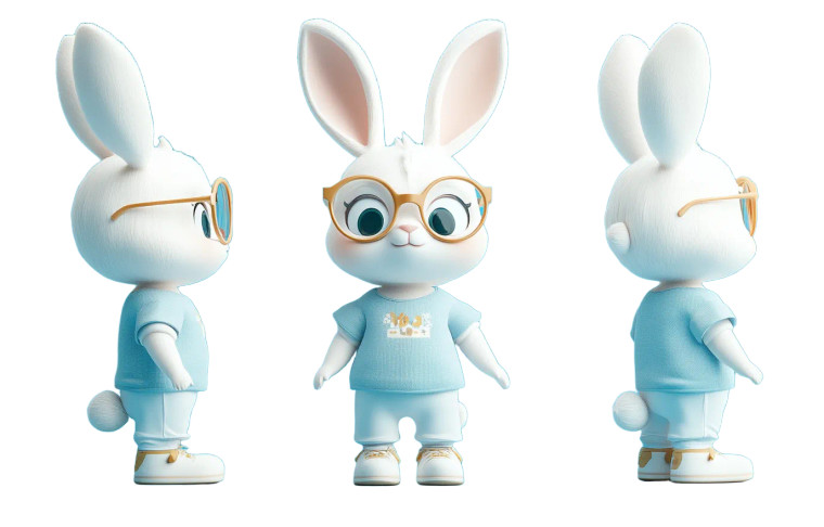 Cute Rabbit Doll Vinyl Car Decal Sticker – Waterproof & UV-Resistant 8"