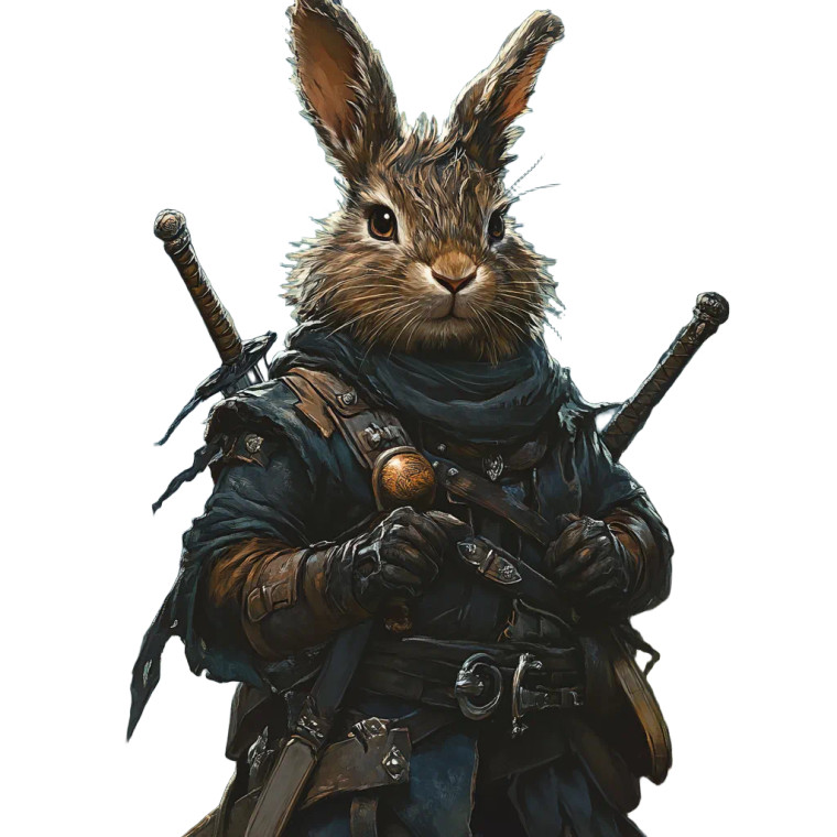 Rabbit Folk Bard Vinyl Car Decal Sticker – Waterproof & UV-Resistant 8"