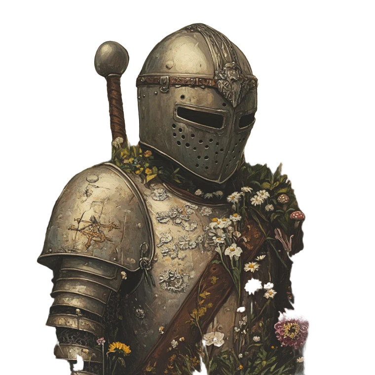 Flower Field Knight Vinyl Car Decal Sticker – Waterproof & UV-Resistant 8"