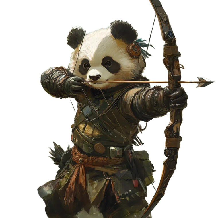 Panda Huntress Sci-Bear Vinyl Car Decal Sticker – Waterproof & UV-Resistant 8"