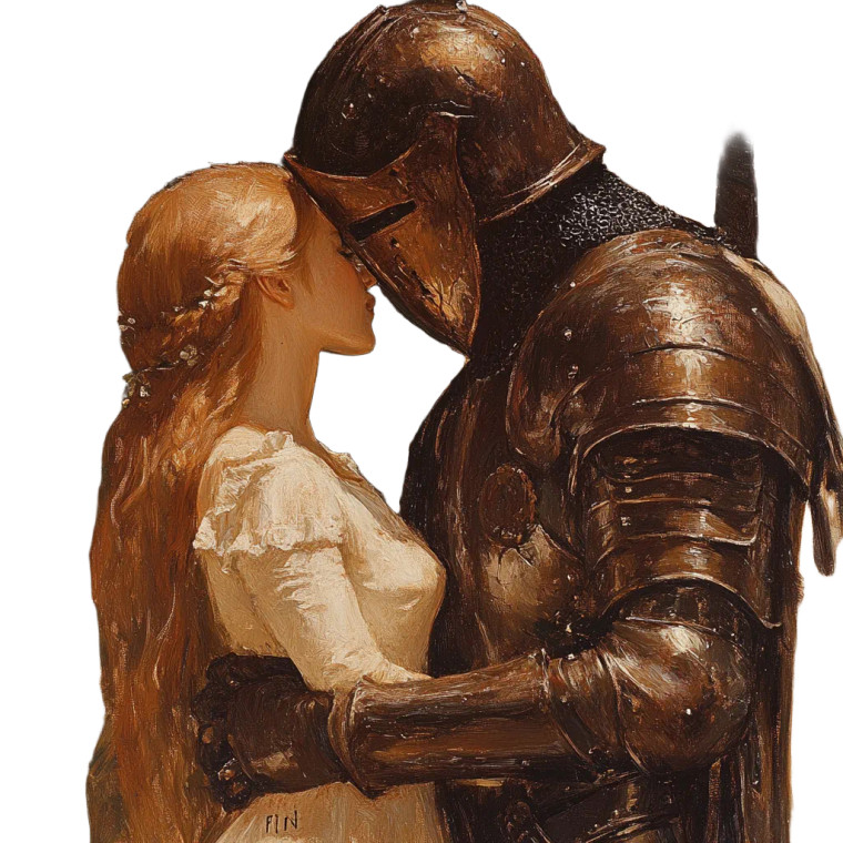 Knight And Damsel Vinyl Car Decal Sticker – Waterproof & UV-Resistant 8"