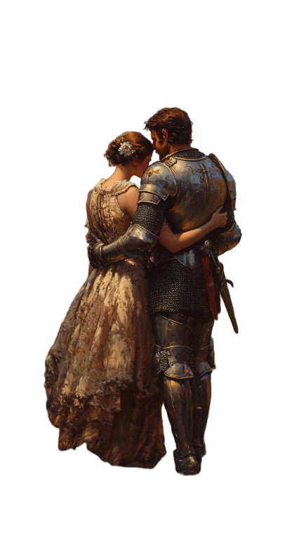 Romantic Knight Scene V2 Vinyl Car Decal Sticker – Waterproof & UV-Resistant 8"