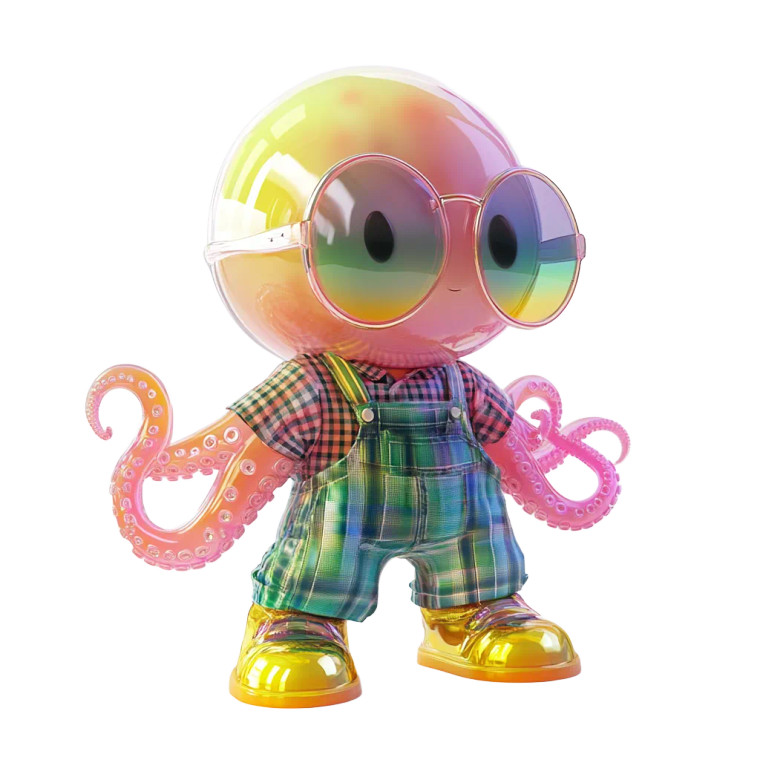 Stylish Octopus Toy Vinyl Car Decal Sticker – Waterproof & UV-Resistant 8"